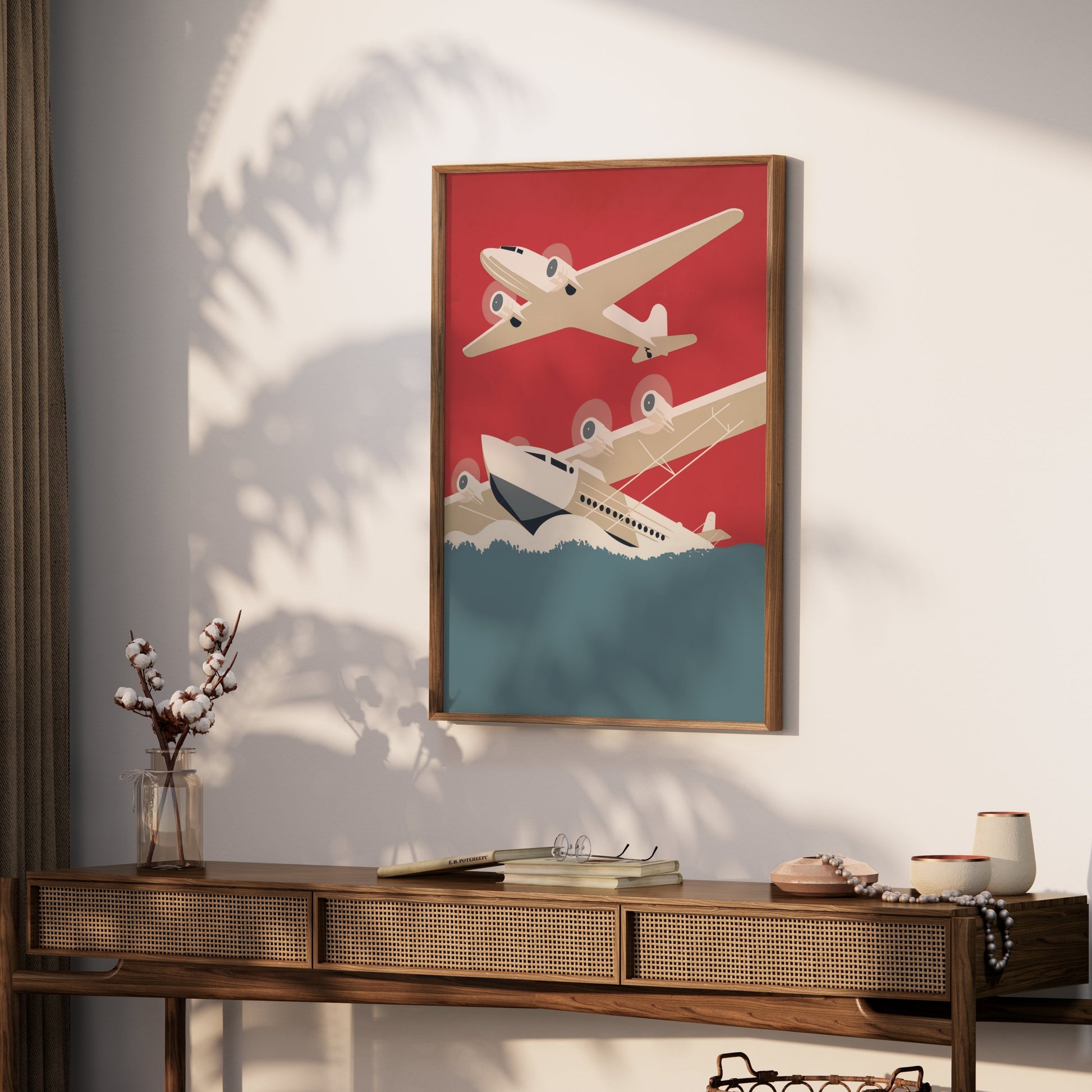 Premium Poster of Vintage Airplanes Art Deco Aviation Travel Theme Posters
