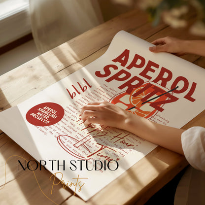 Premium Poster of Vintage Aperol Spritz Happy Hour Posters