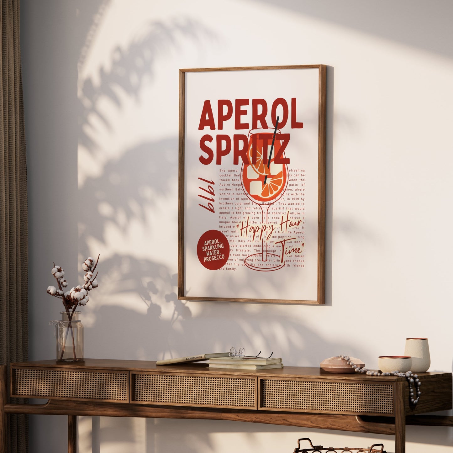 Premium Poster of Vintage Aperol Spritz Happy Hour Posters