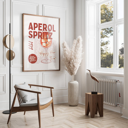Premium Poster of Vintage Aperol Spritz Happy Hour Posters