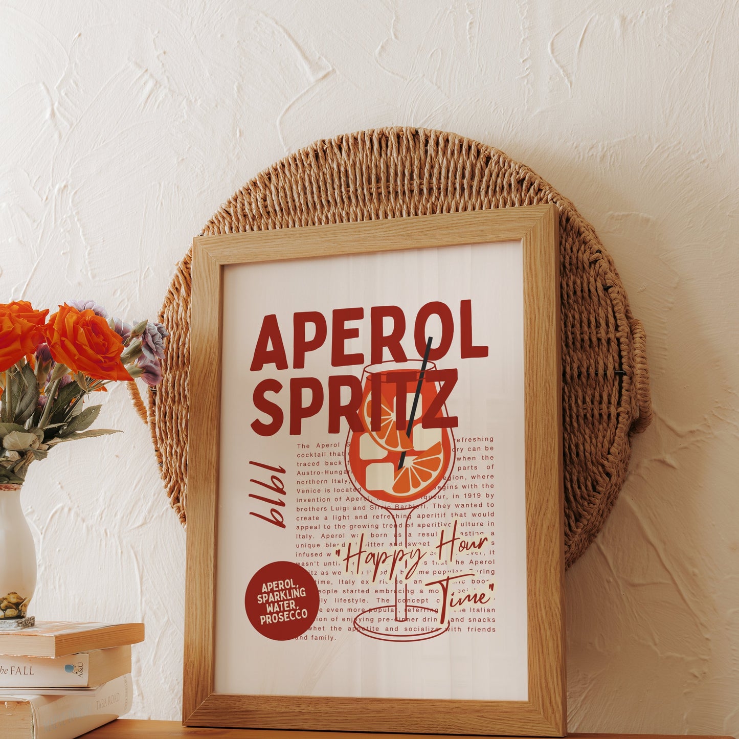 Premium Poster of Vintage Aperol Spritz Happy Hour Posters