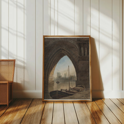 Premium Poster of Vintage Archway Boating Scene Artistic Wall Posters