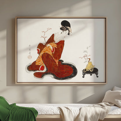 Premium Poster of Vintage Art of Woman in Kimono Japanese Collection Posters