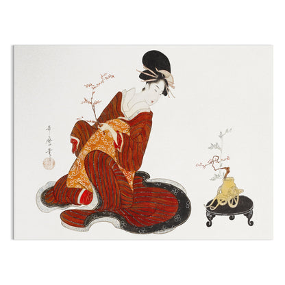 Premium Poster of Vintage Art of Woman in Kimono Japanese Collection Posters