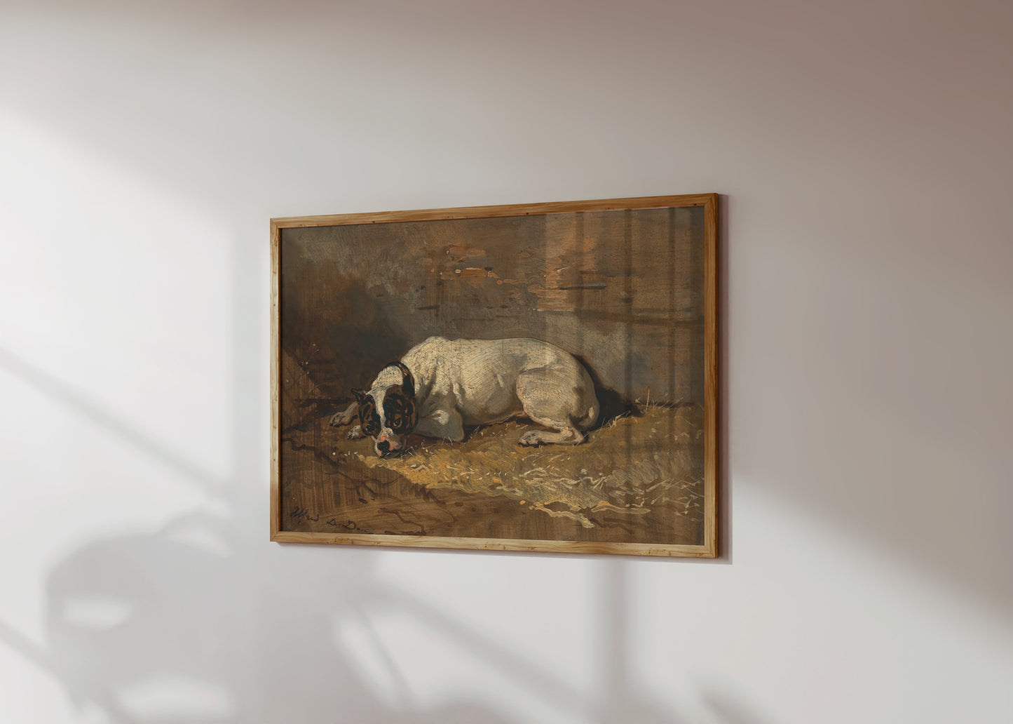 Premium Poster of Vintage Artwork Depicting a Resting Dog on Posters