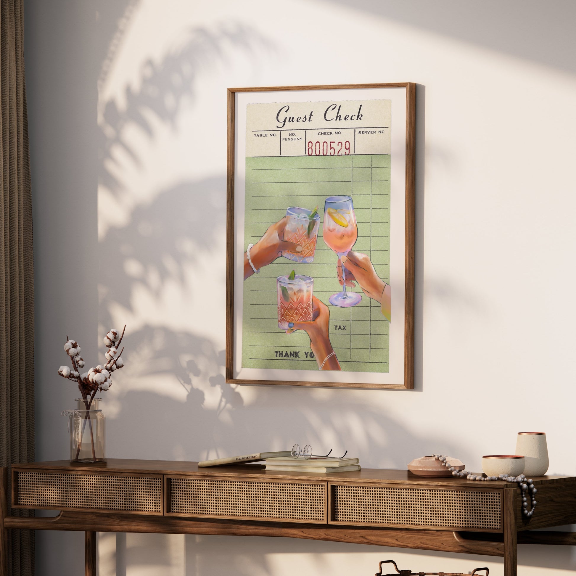 Premium Poster of Vintage Bar Bill Drinks Aesthetic Art Wall Posters
