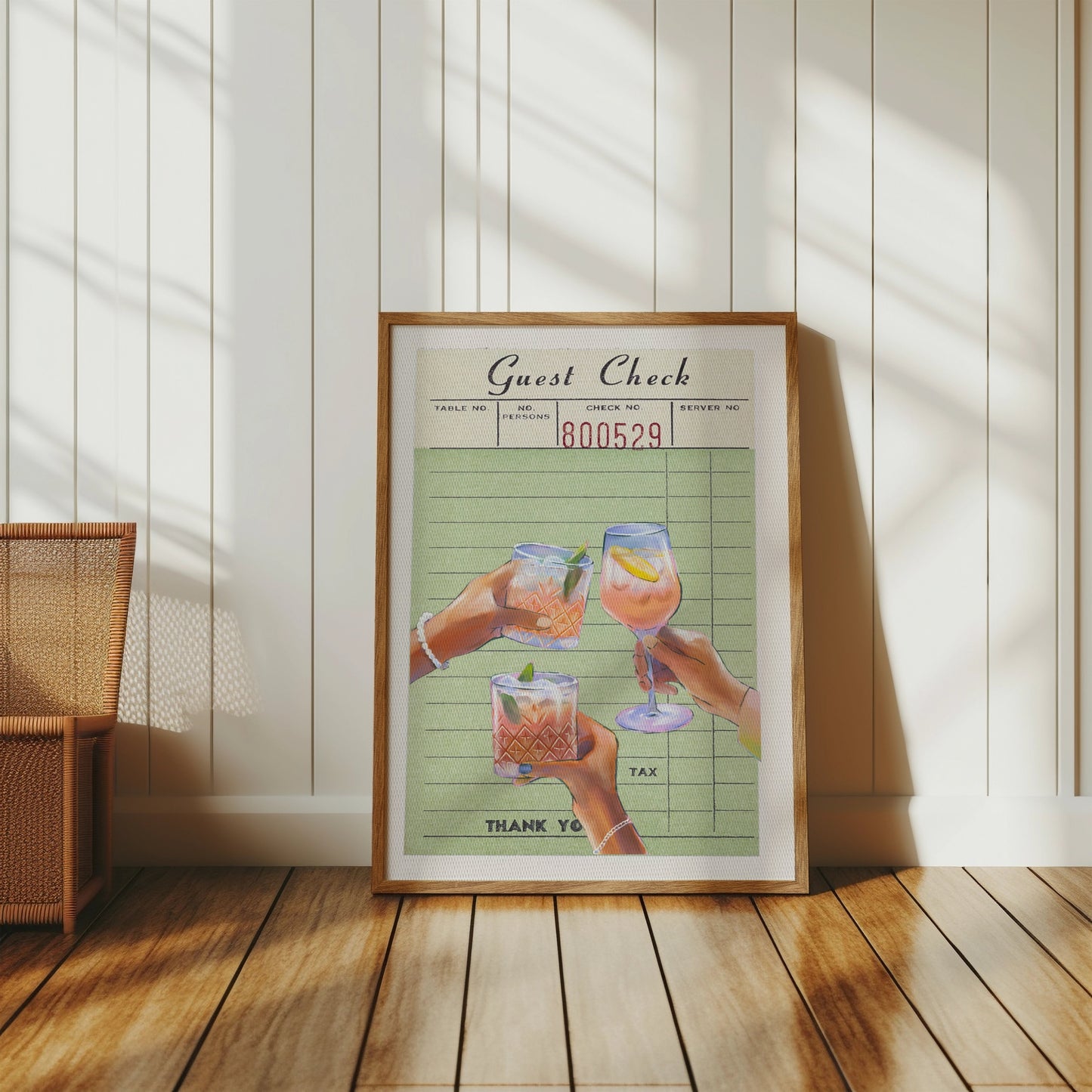 Premium Poster of Vintage Bar Bill Drinks Aesthetic Art Wall Posters