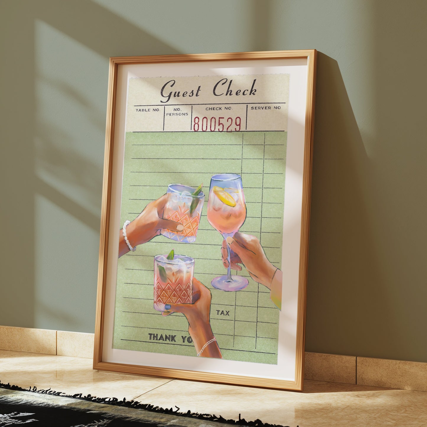 Premium Poster of Vintage Bar Bill Drinks Aesthetic Art Wall Posters