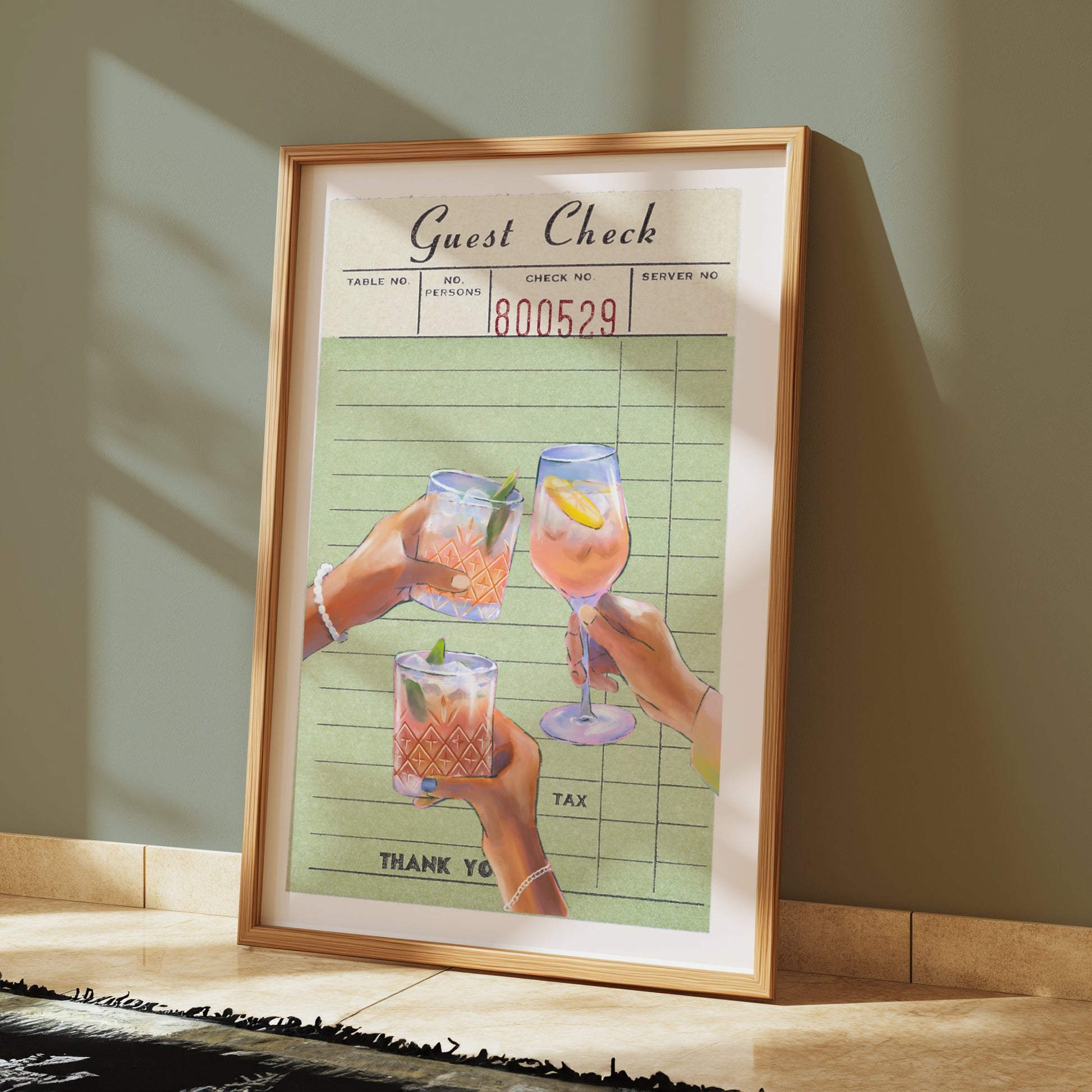 Premium Poster of Vintage Bar Bill Drinks Aesthetic Art Wall Posters