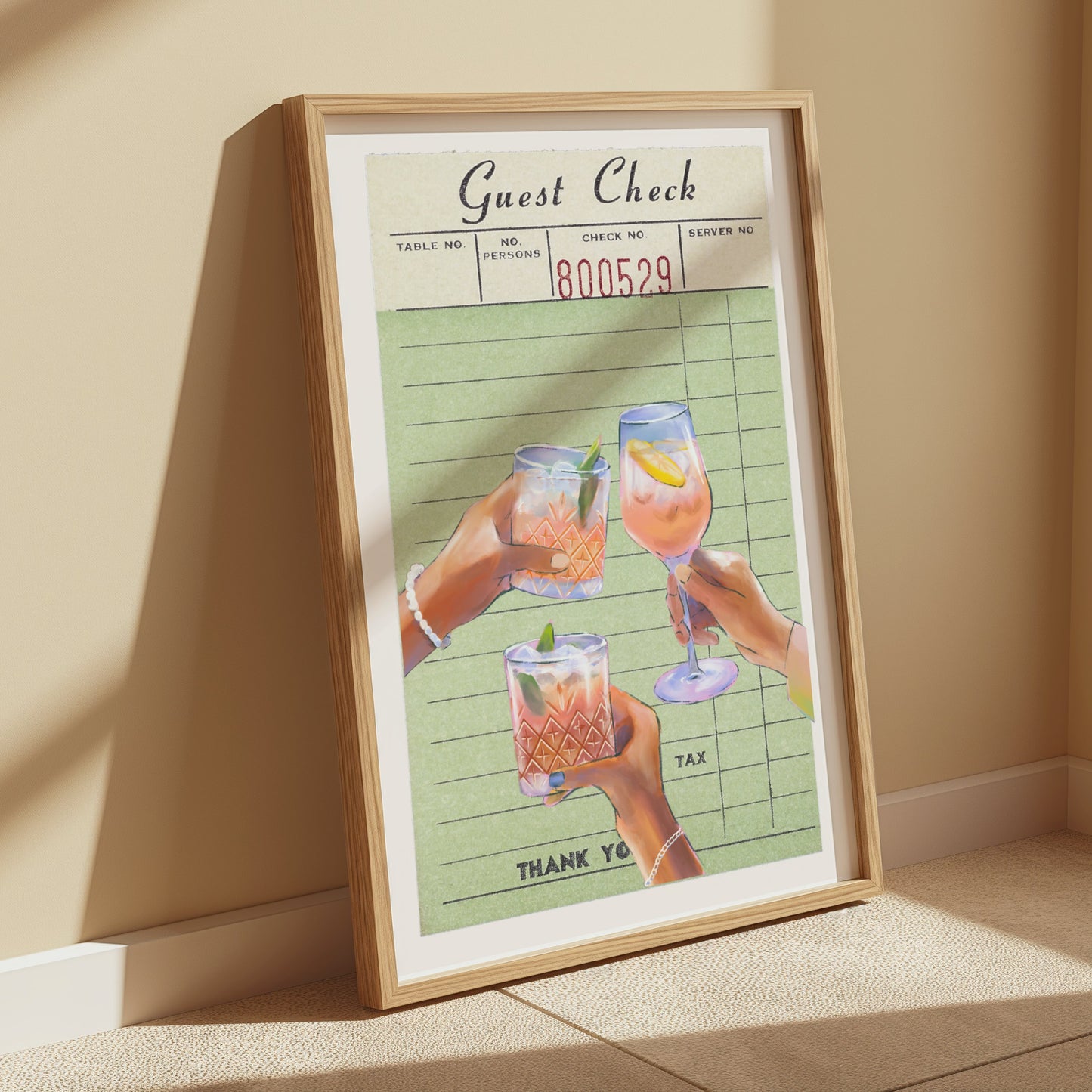 Premium Poster of Vintage Bar Bill Drinks Aesthetic Art Wall Posters