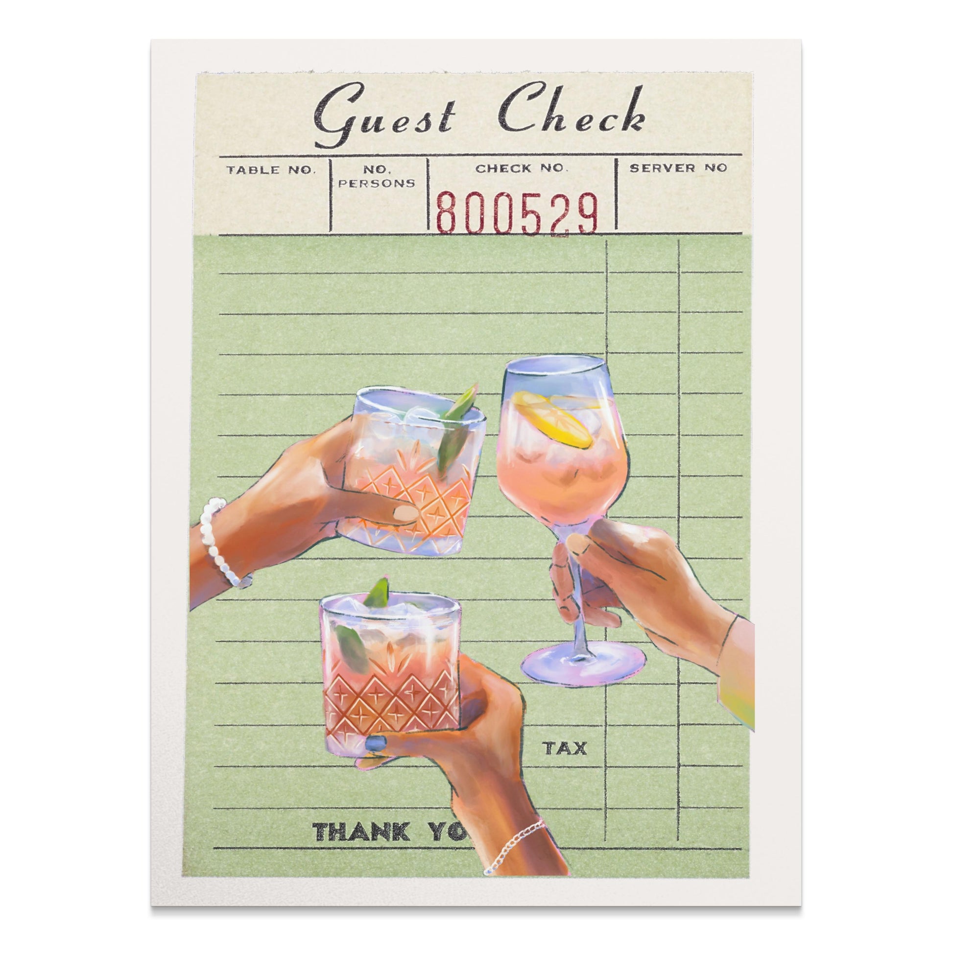 Premium Poster of Vintage Bar Bill Drinks Aesthetic Art Wall Posters