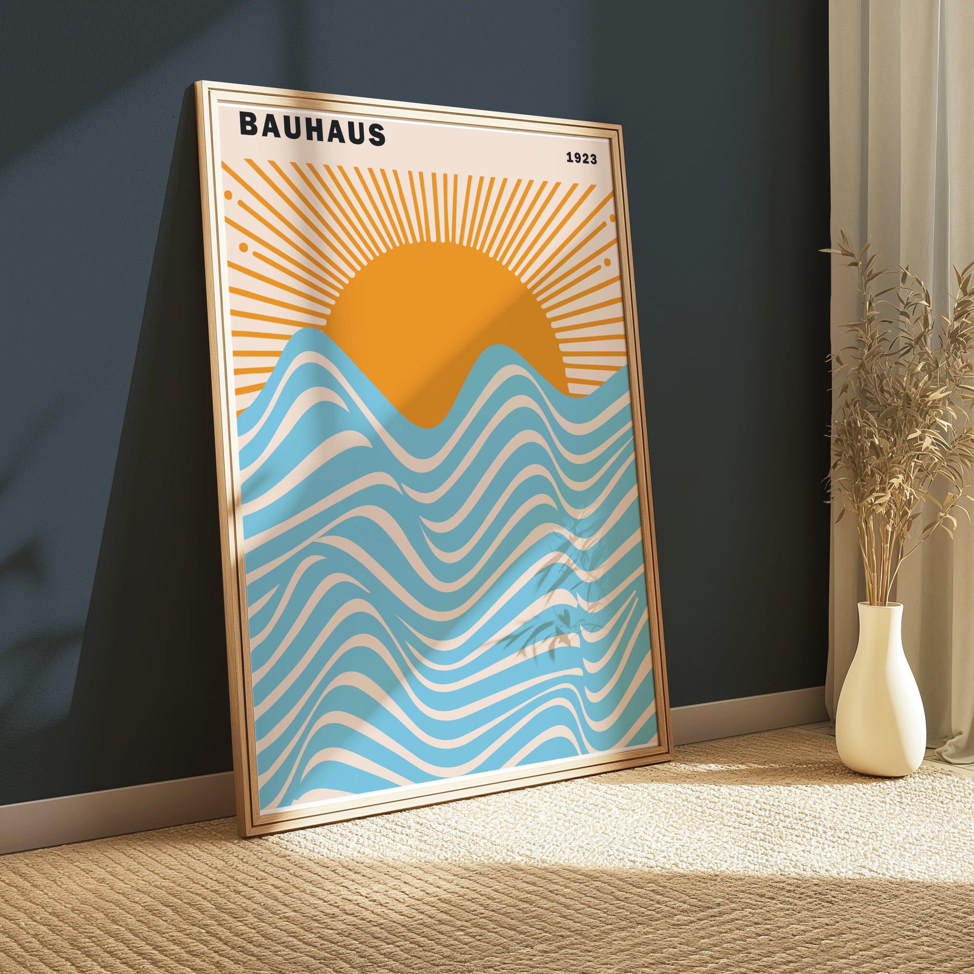 Premium Poster of Vintage Bauhaus 1923 Sunrise Wave Art Posters