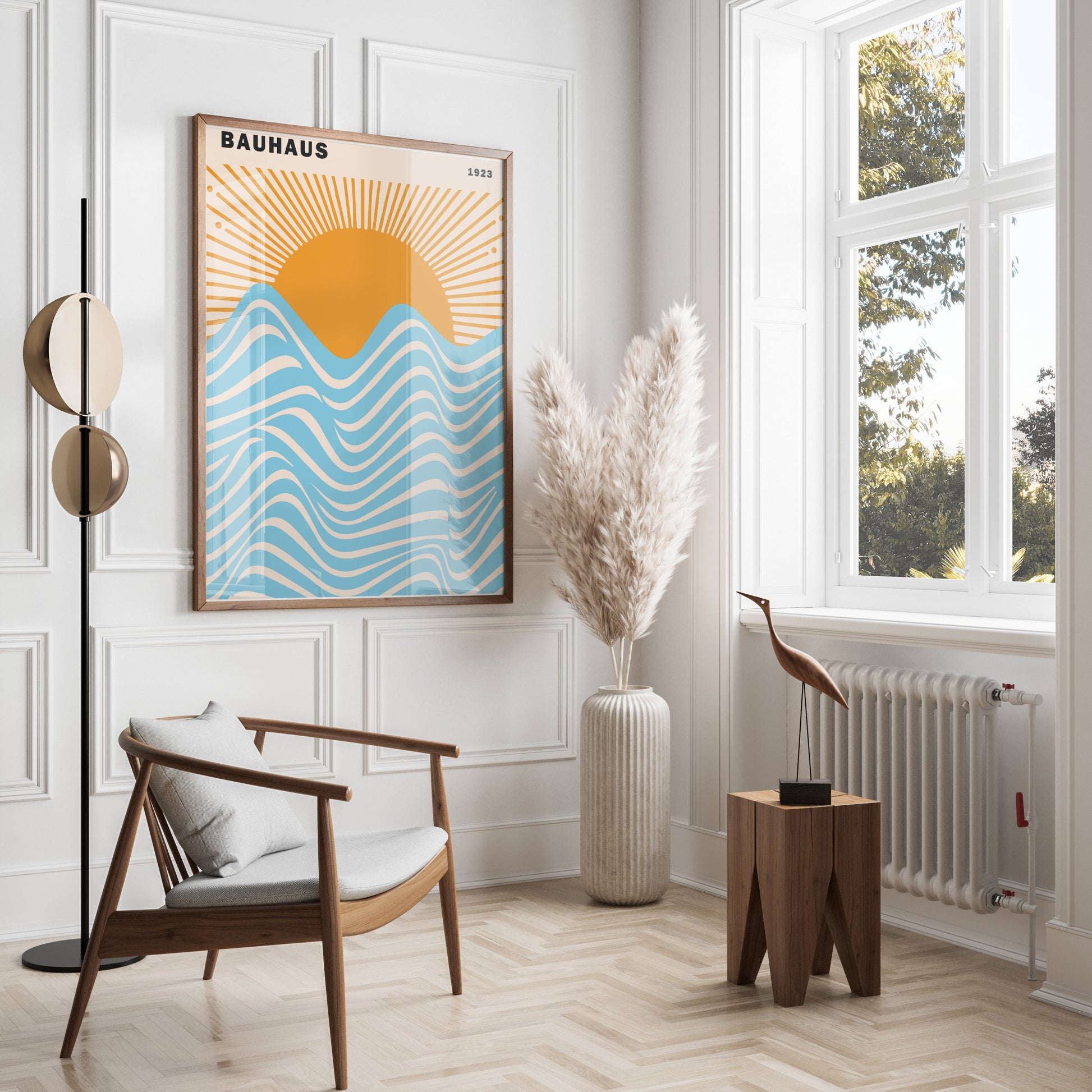 Premium Poster of Vintage Bauhaus 1923 Sunrise Wave Art Posters