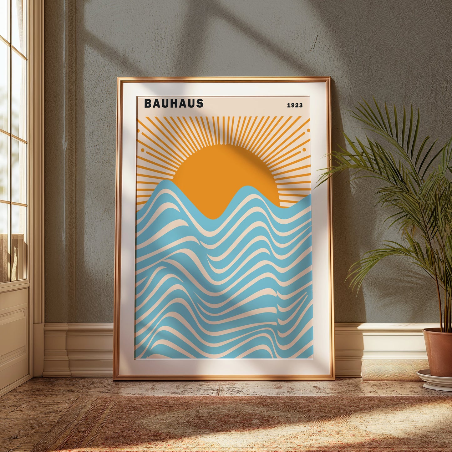Premium Poster of Vintage Bauhaus 1923 Sunrise Wave Art Posters
