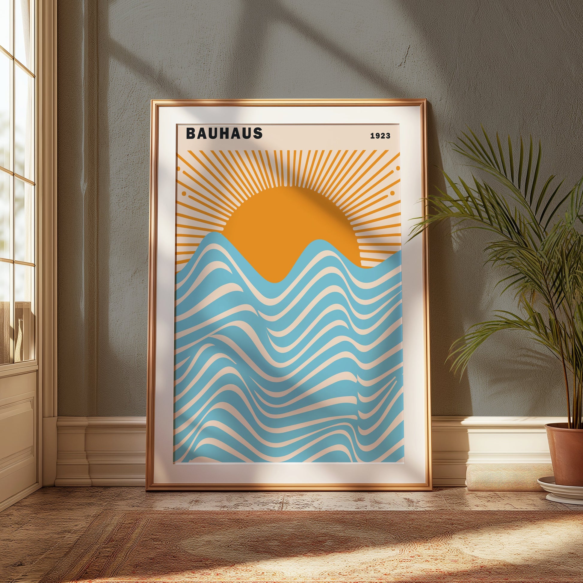 Premium Poster of Vintage Bauhaus 1923 Sunrise Wave Art Posters