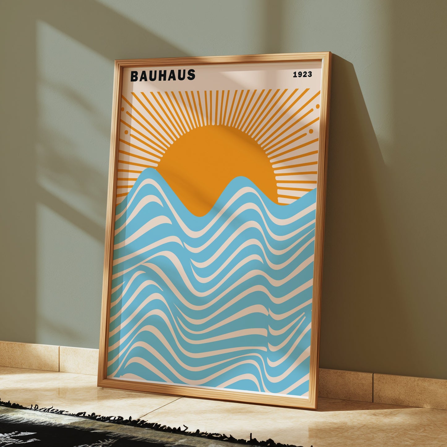 Premium Poster of Vintage Bauhaus 1923 Sunrise Wave Art Posters