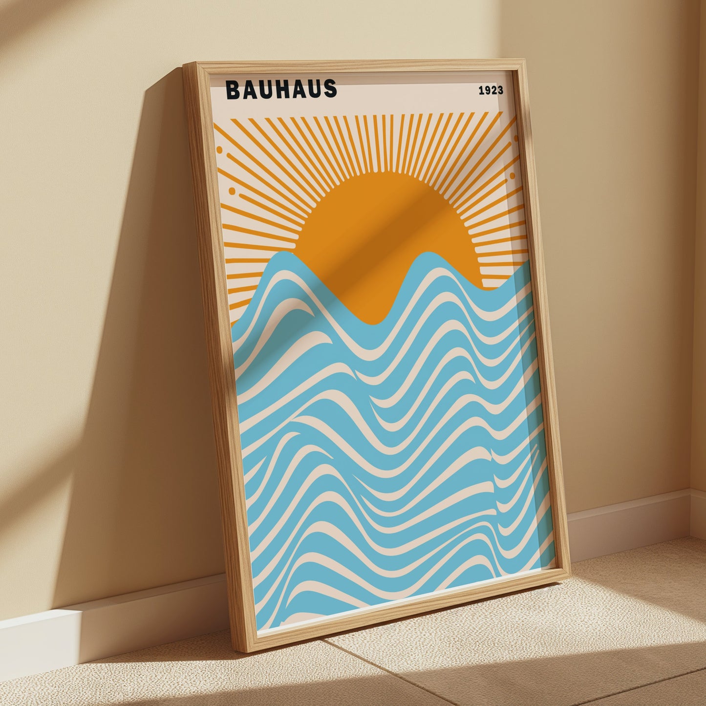 Premium Poster of Vintage Bauhaus 1923 Sunrise Wave Art Posters