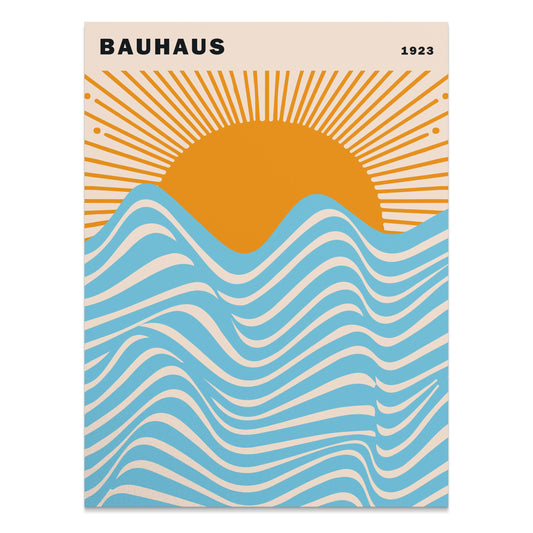 Premium Poster of Vintage Bauhaus 1923 Sunrise Wave Art Posters