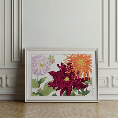 Premium Poster of Vintage Botanical Art Japanese Flowers Wall Posters