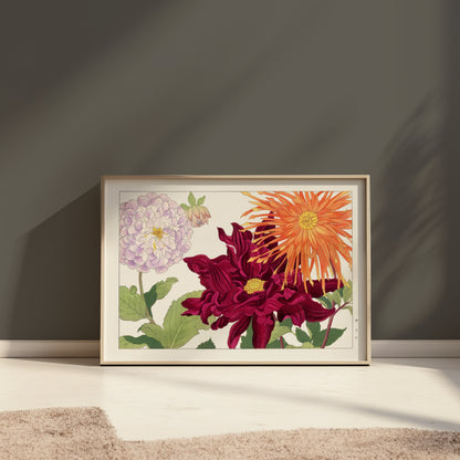 Premium Poster of Vintage Botanical Art Japanese Flowers Wall Posters