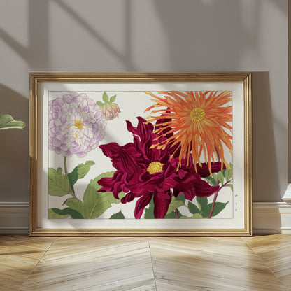 Premium Poster of Vintage Botanical Art Japanese Flowers Wall Posters