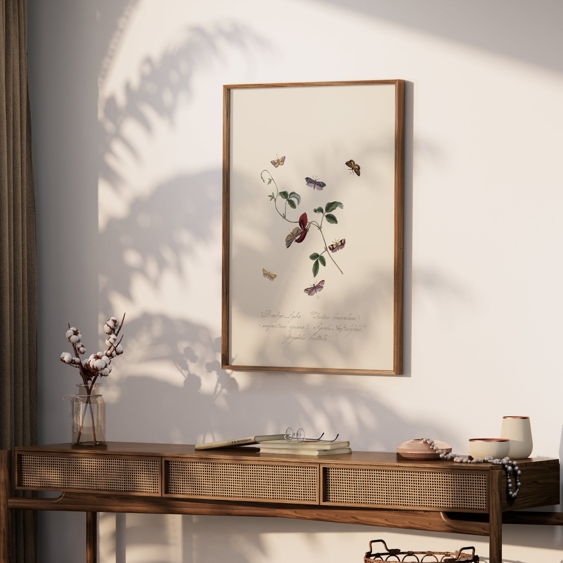 Premium Poster of Vintage Botanical Art with Butterflies Posters