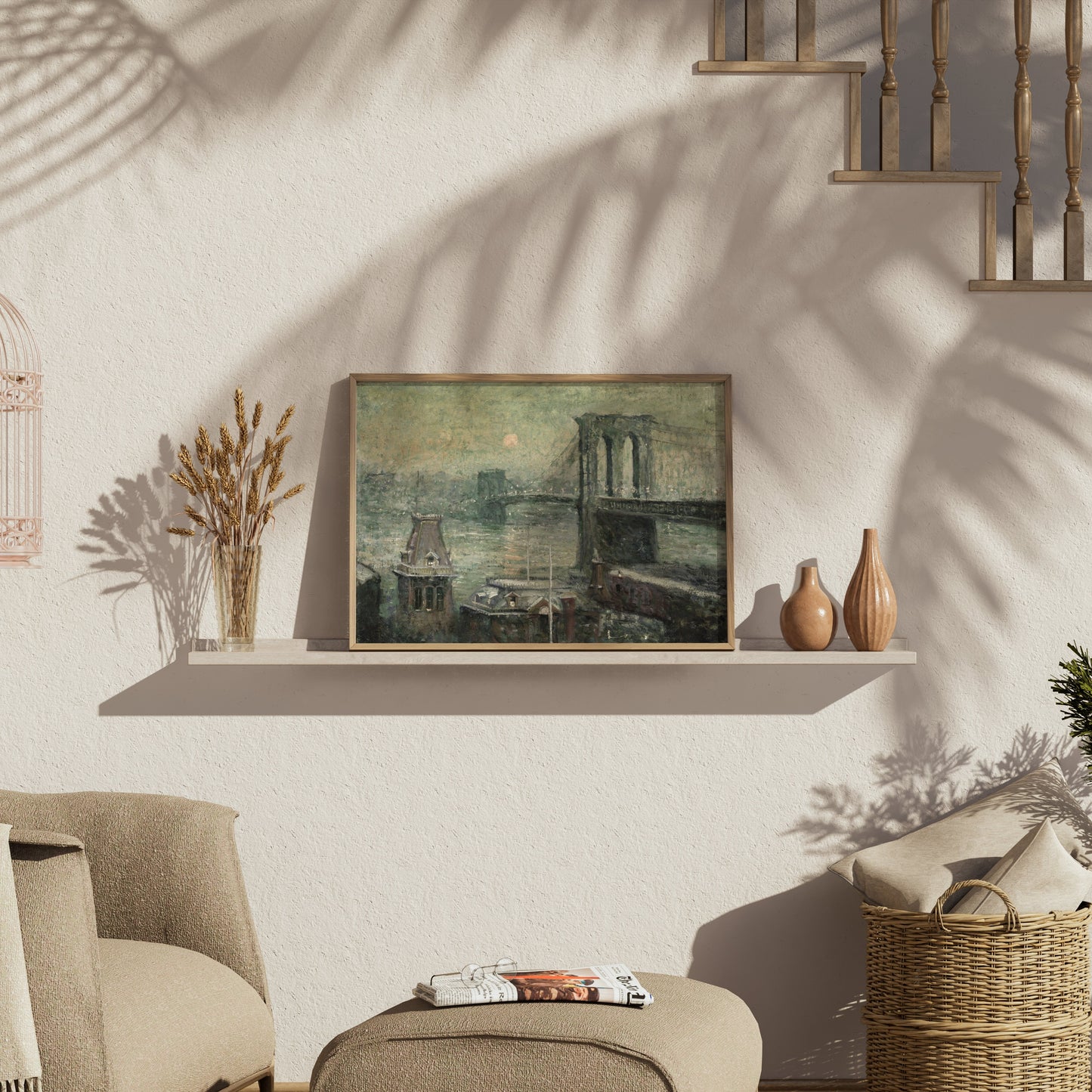 Premium Poster of Vintage Brooklyn Bridge Art Collection Posters