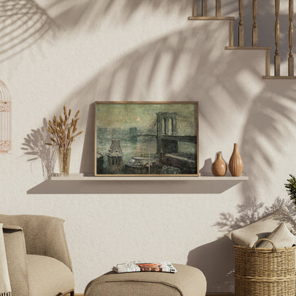 Premium Poster of Vintage Brooklyn Bridge Art Collection Posters