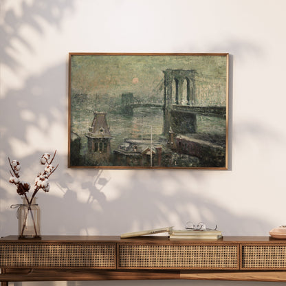 Premium Poster of Vintage Brooklyn Bridge Art Collection Posters