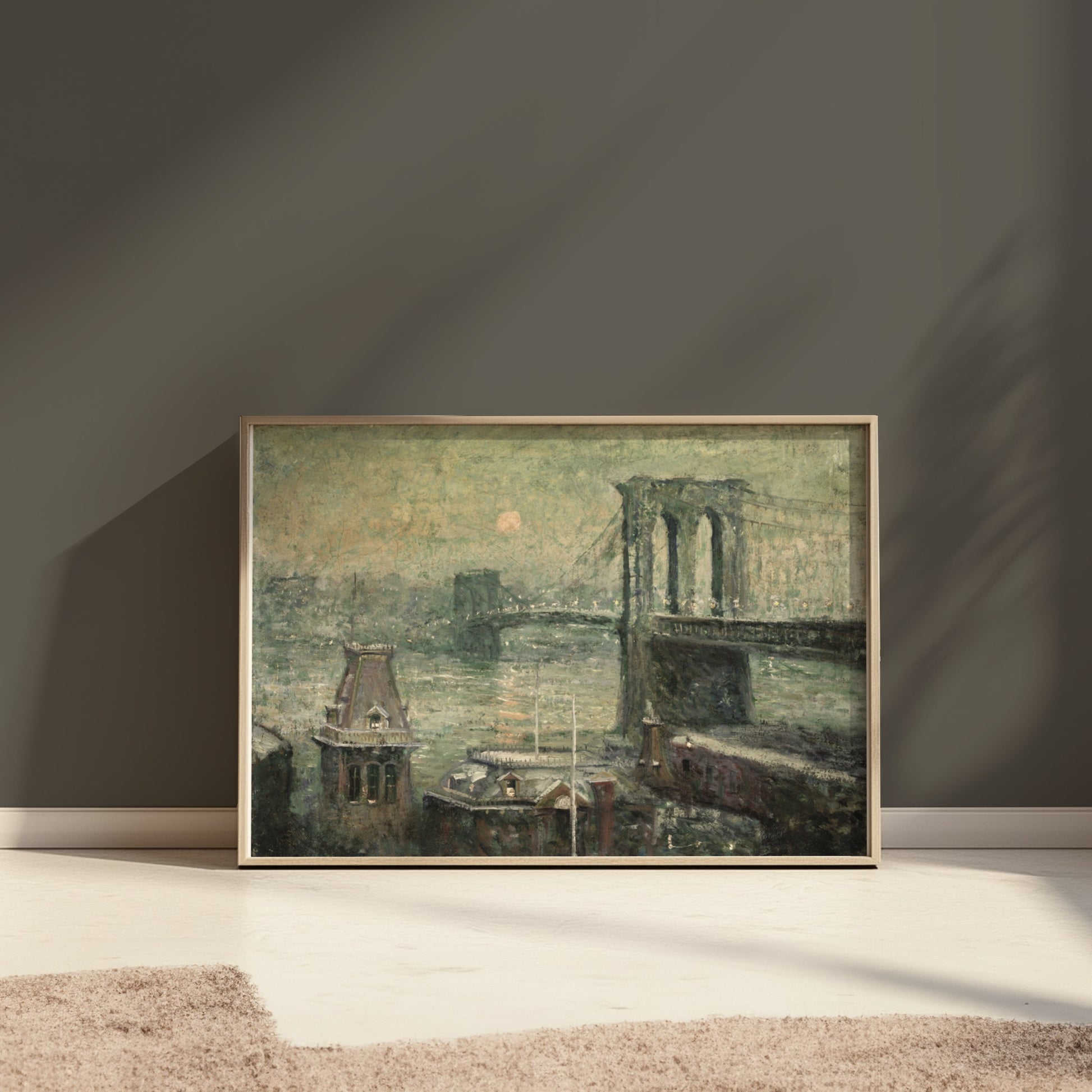 Premium Poster of Vintage Brooklyn Bridge Art Collection Posters