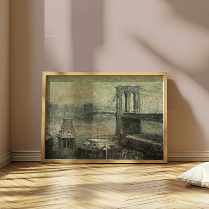 Premium Poster of Vintage Brooklyn Bridge Art Collection Posters
