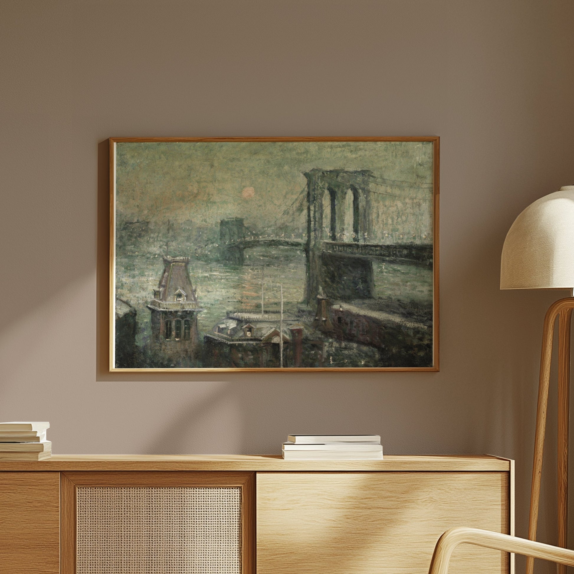 Premium Poster of Vintage Brooklyn Bridge Art Collection Posters