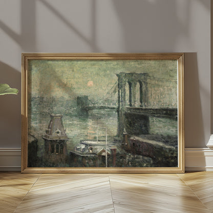 Premium Poster of Vintage Brooklyn Bridge Art Collection Posters