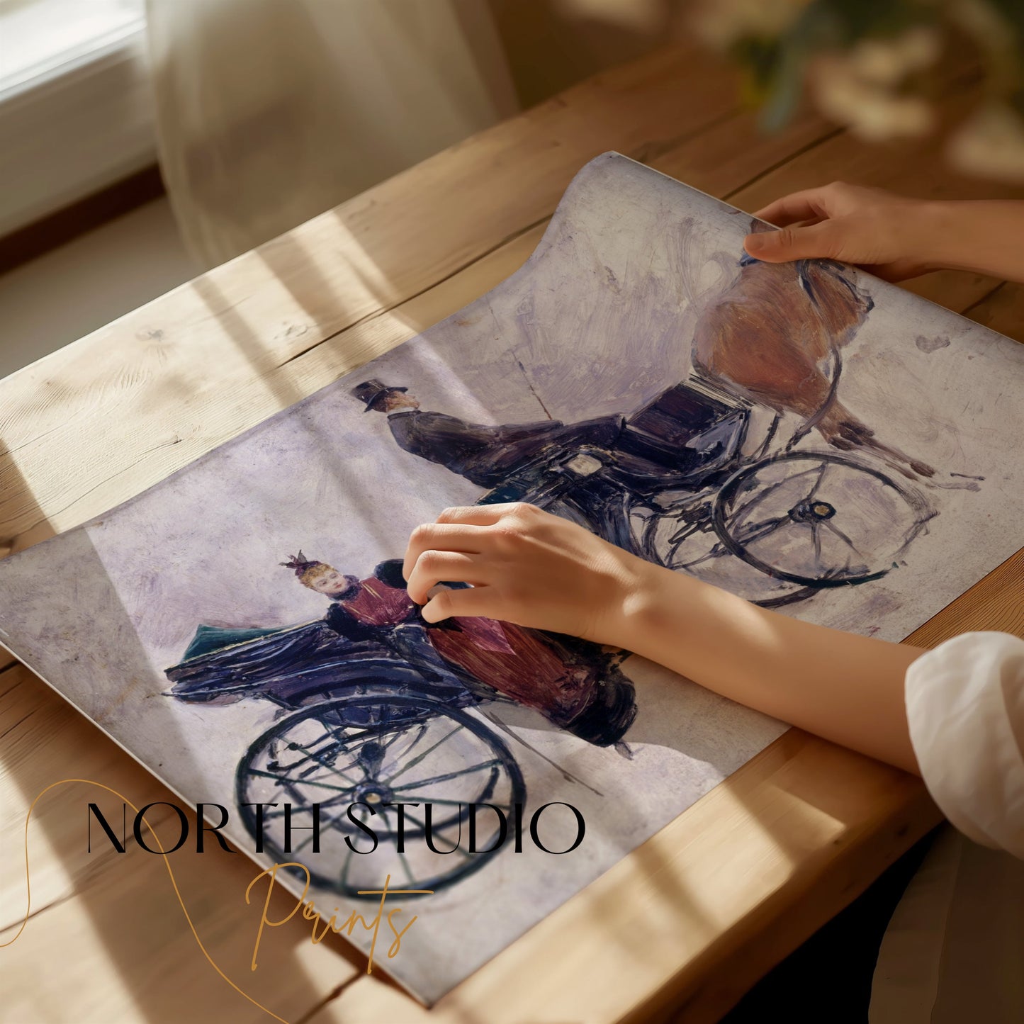 Premium Poster of Vintage Carriage with Elegant Passengers Posters