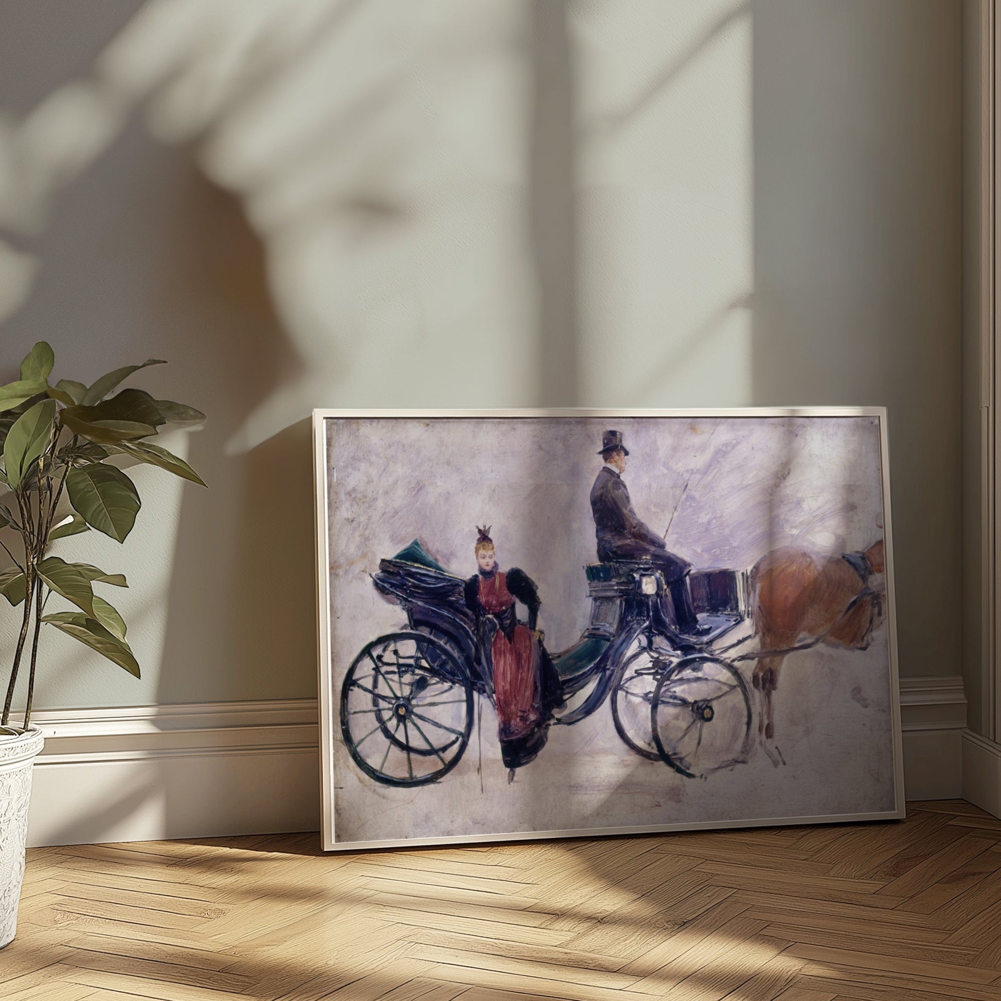 Premium Poster of Vintage Carriage with Elegant Passengers Posters