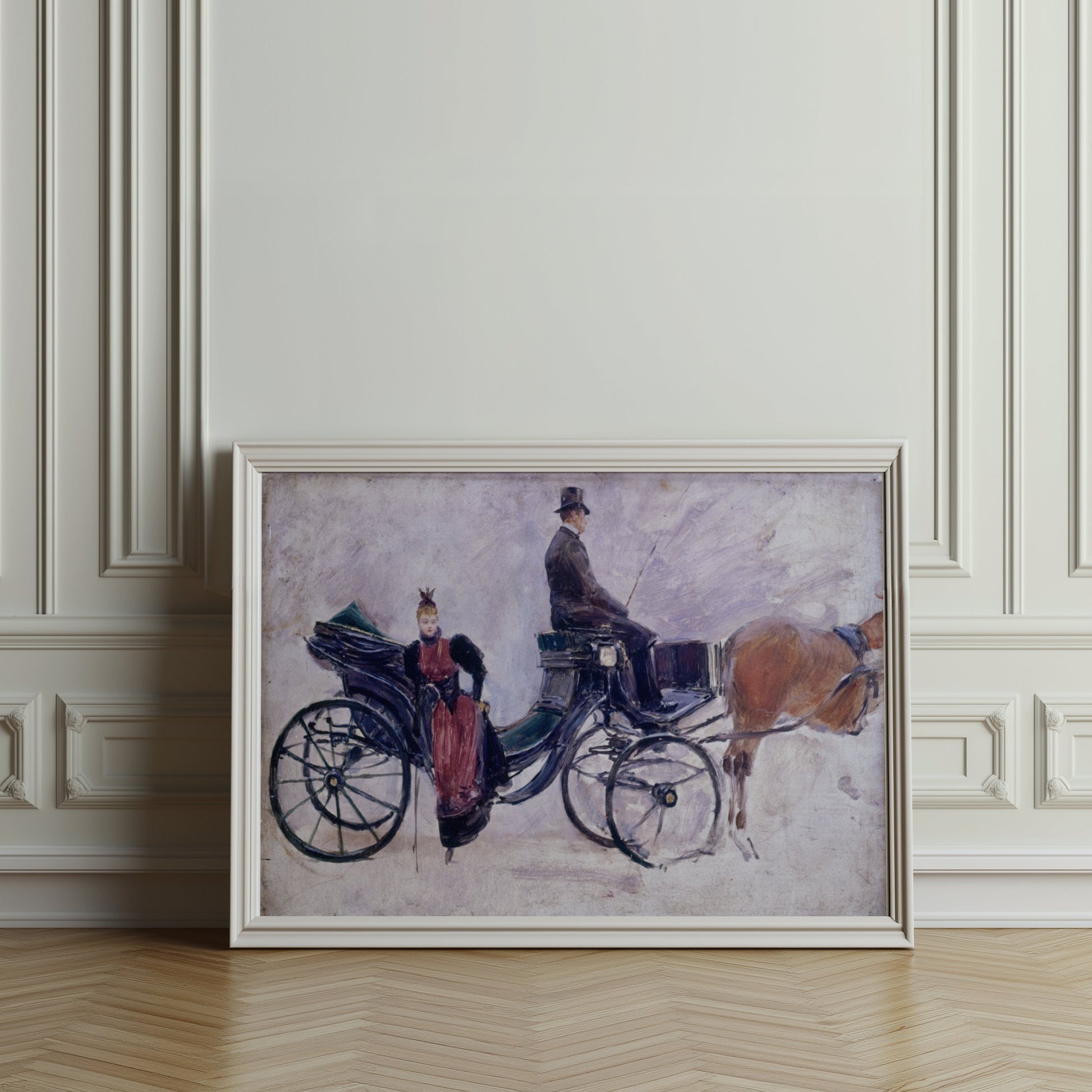 Premium Poster of Vintage Carriage with Elegant Passengers Posters