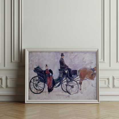 Premium Poster of Vintage Carriage with Elegant Passengers Posters