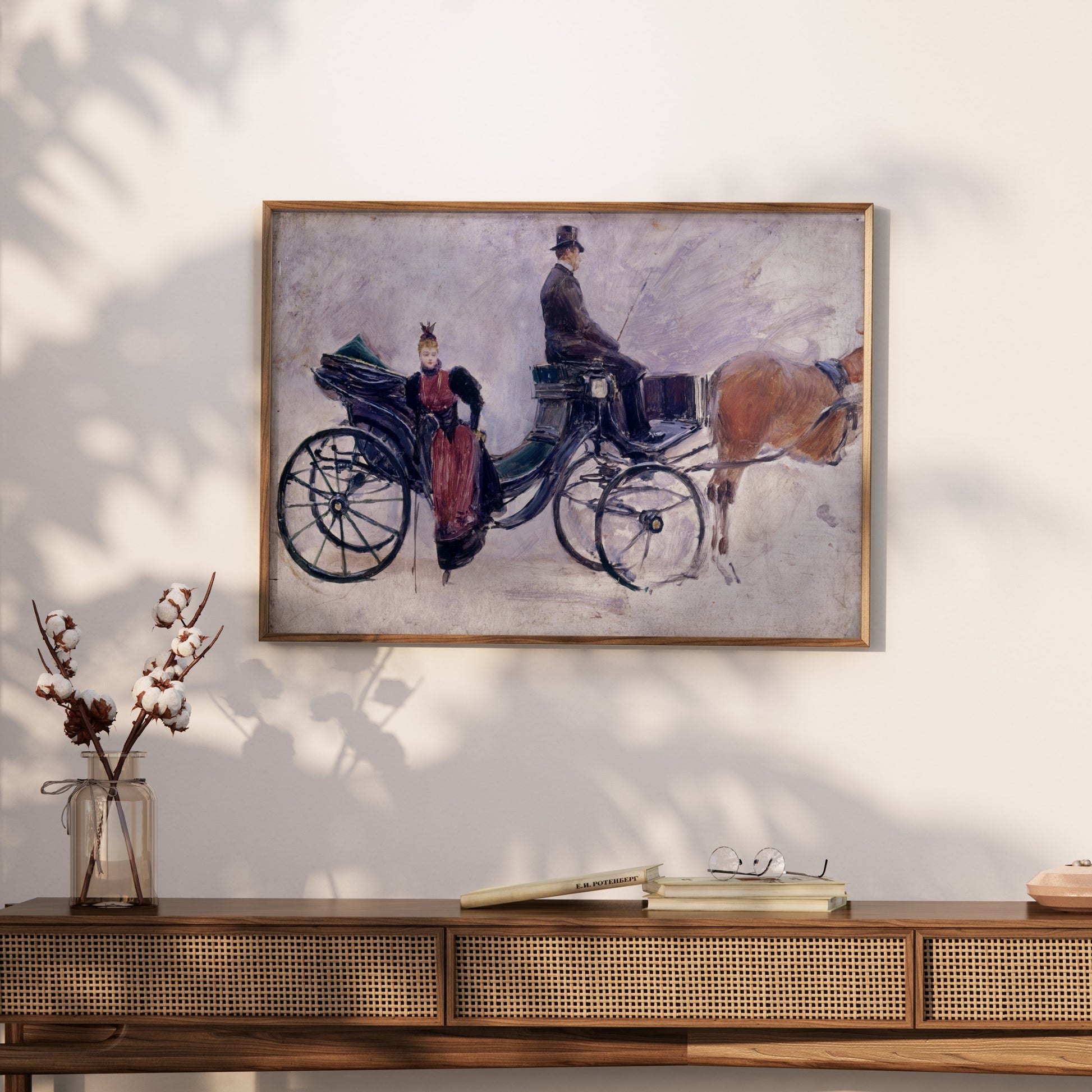 Premium Poster of Vintage Carriage with Elegant Passengers Posters