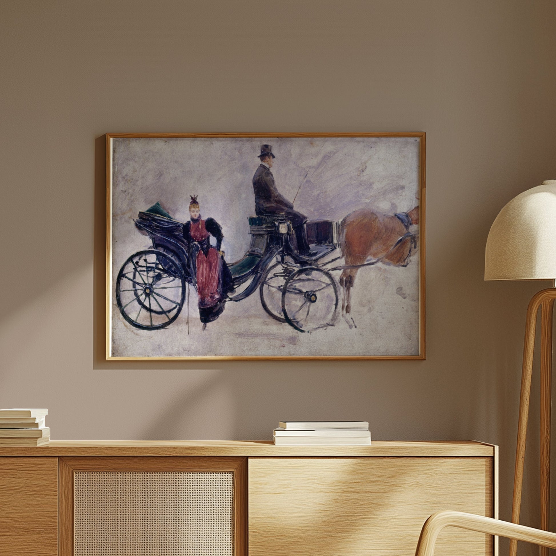 Premium Poster of Vintage Carriage with Elegant Passengers Posters