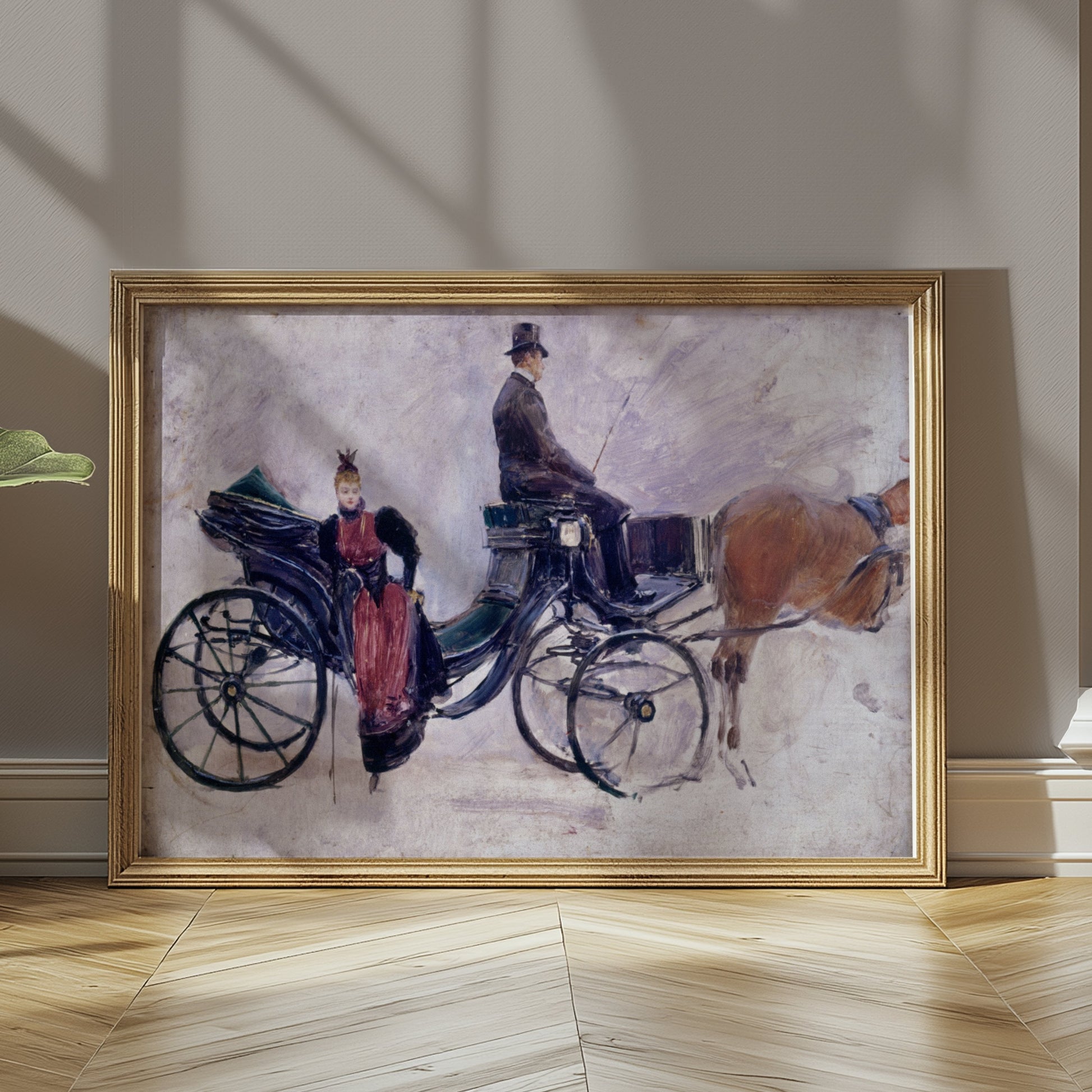 Premium Poster of Vintage Carriage with Elegant Passengers Posters