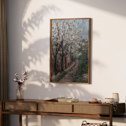 Premium Poster of Vintage Cherry Blossom Pathway Art Print Posters