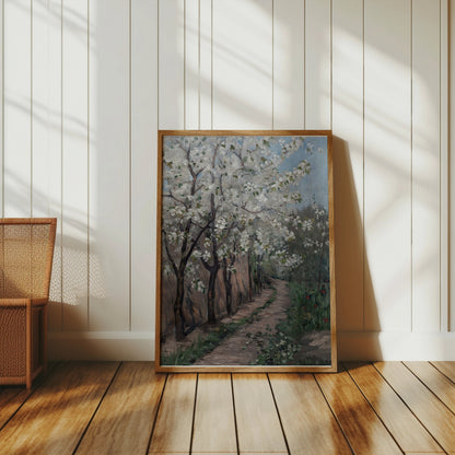 Premium Poster of Vintage Cherry Blossom Pathway Art Print Posters