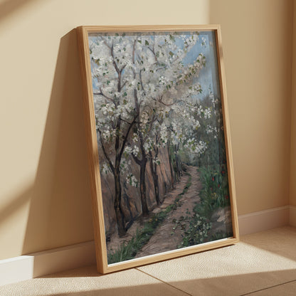 Premium Poster of Vintage Cherry Blossom Pathway Art Print Posters