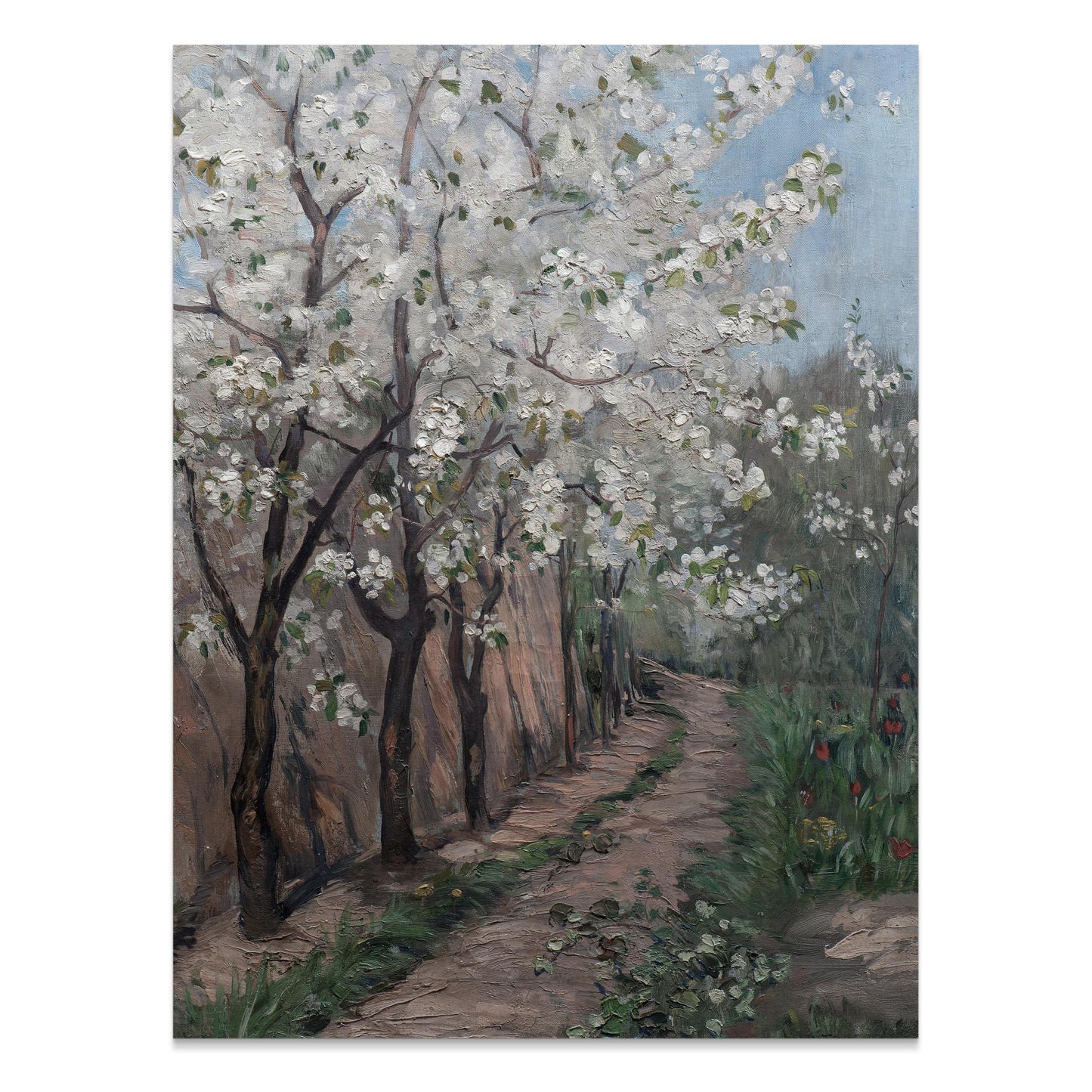 Premium Poster of Vintage Cherry Blossom Pathway Art Print Posters