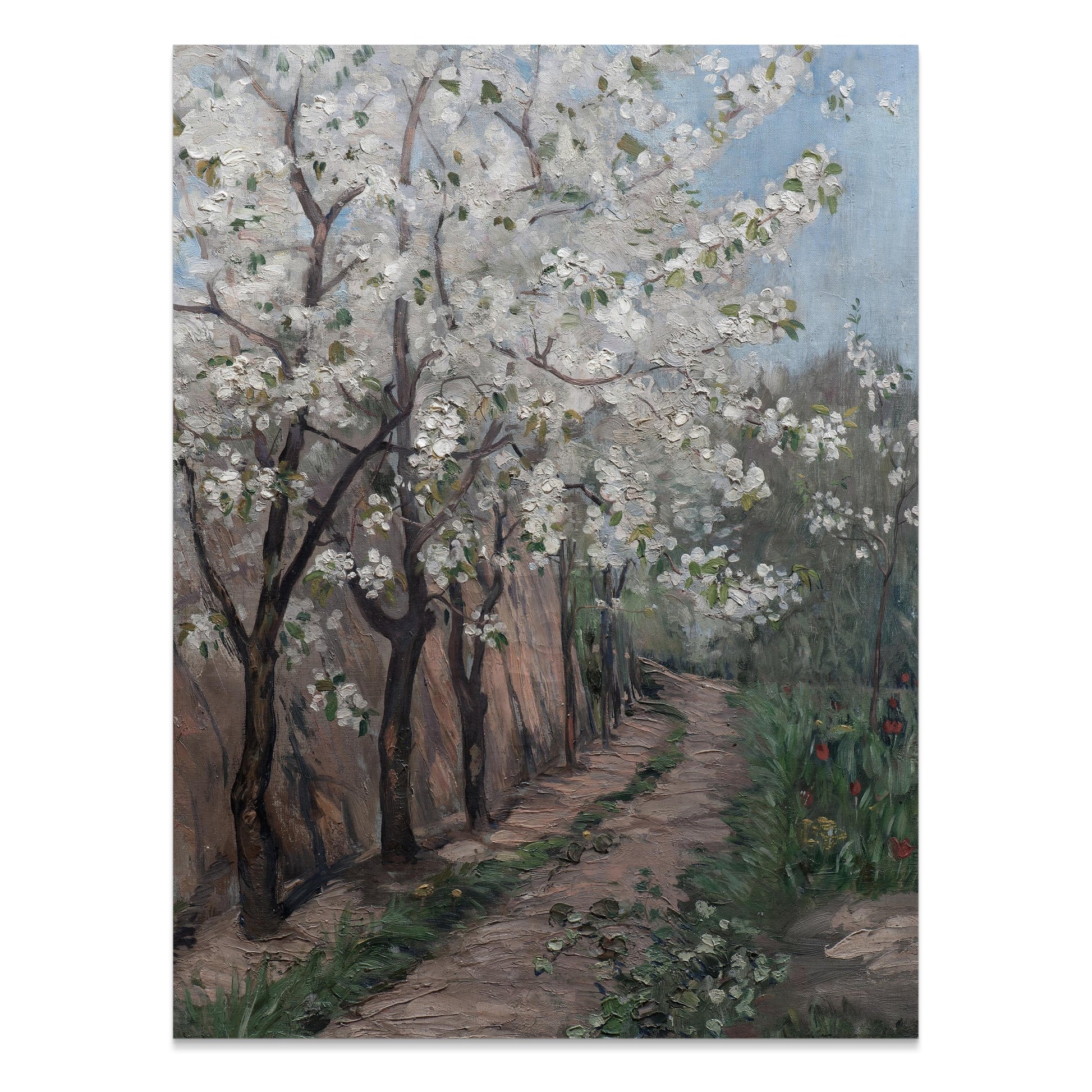 Premium Poster of Vintage Cherry Blossom Pathway Art Print Posters