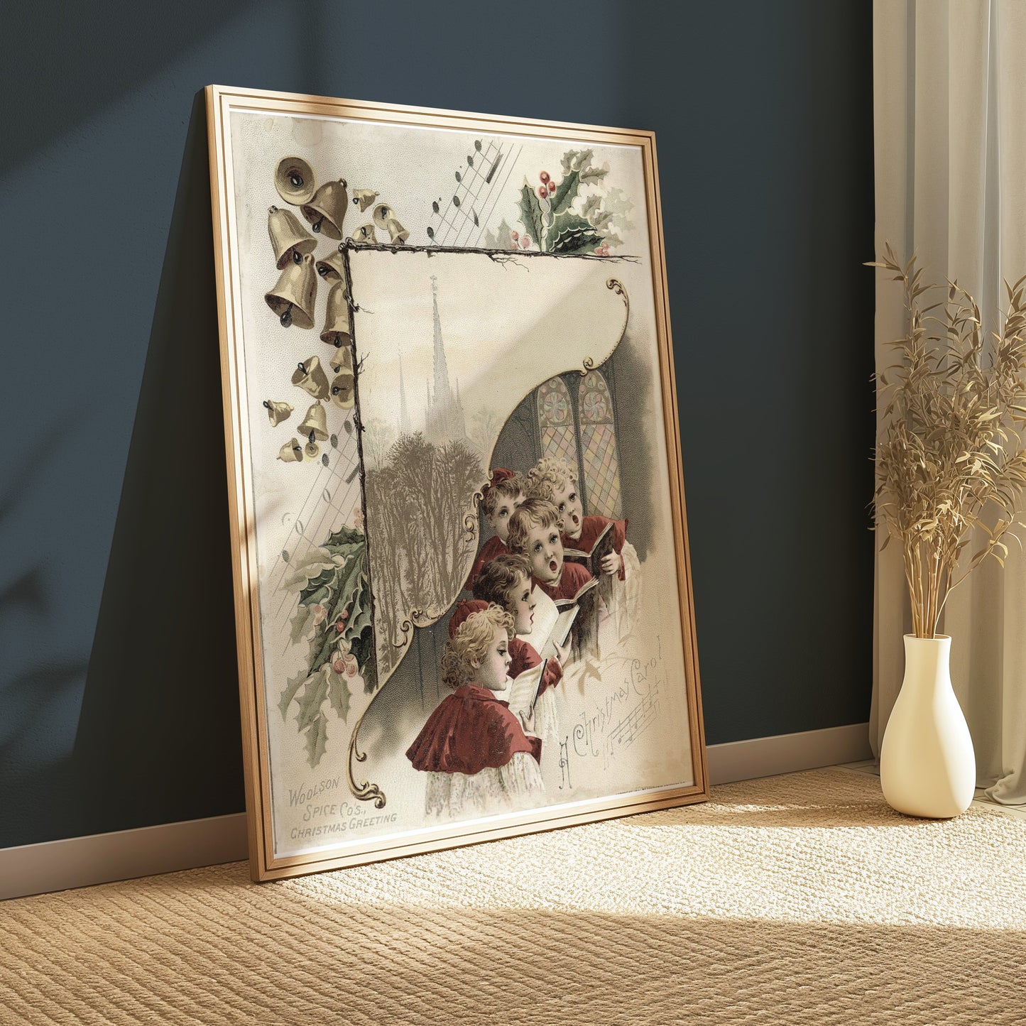 Premium Poster of Vintage Christmas Carol Singers Illustration Posters