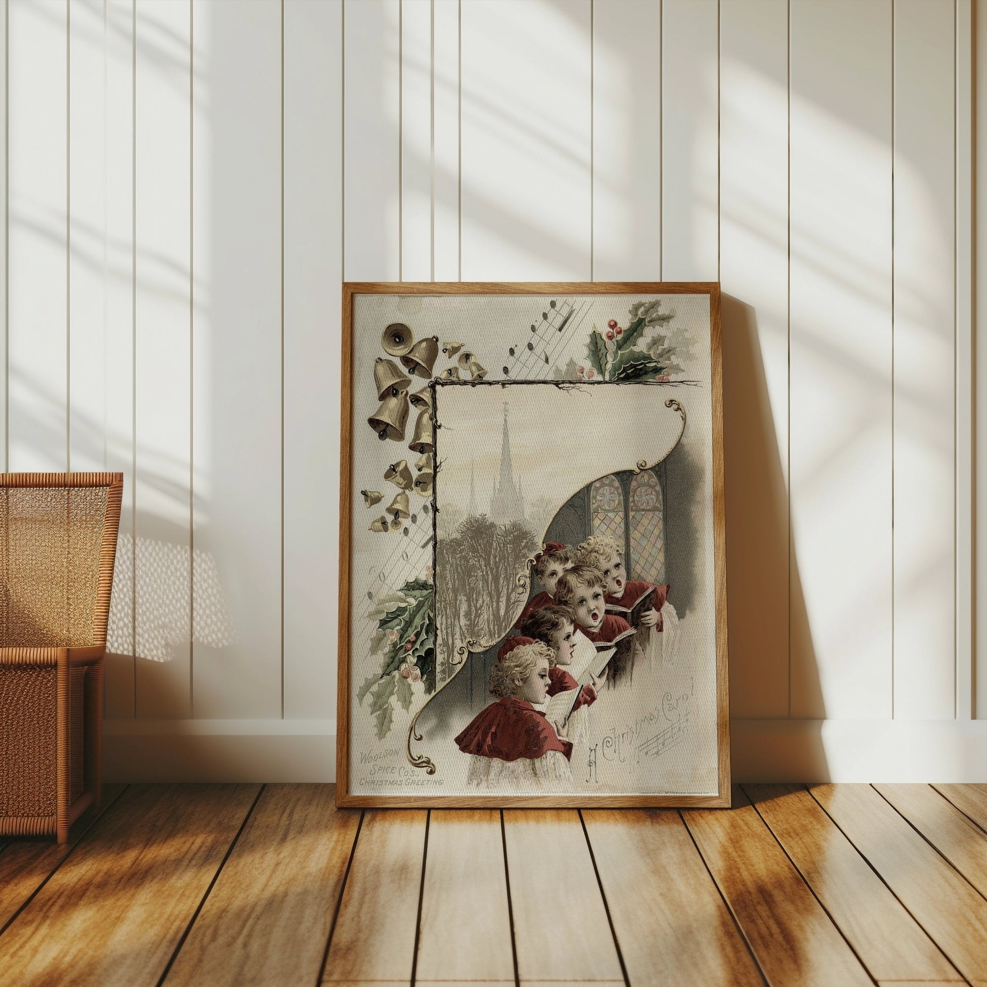 Premium Poster of Vintage Christmas Carol Singers Illustration Posters
