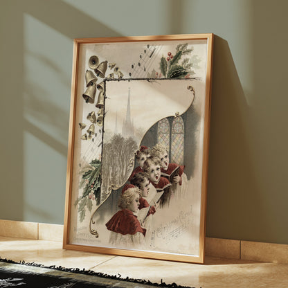 Premium Poster of Vintage Christmas Carol Singers Illustration Posters