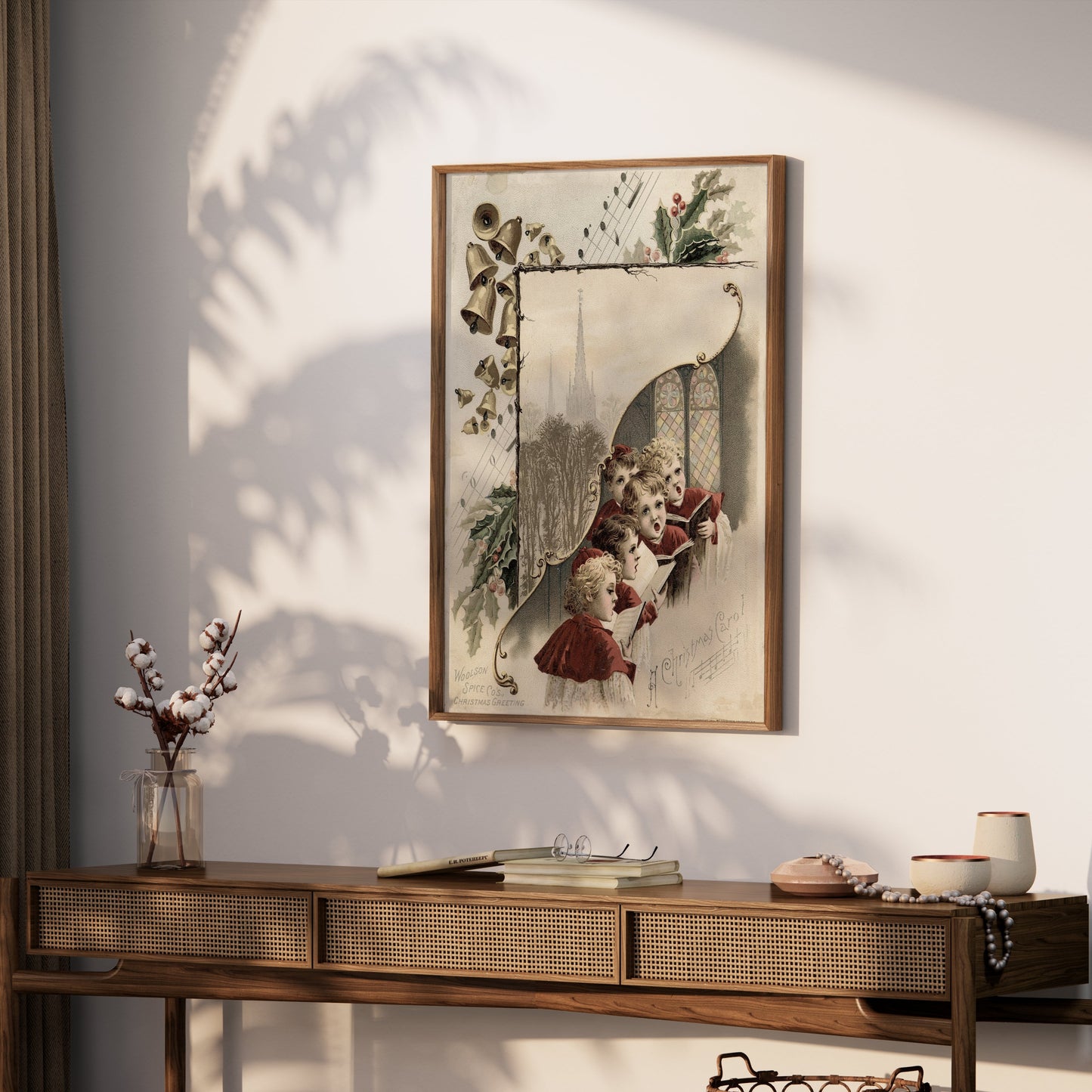 Premium Poster of Vintage Christmas Carol Singers Illustration Posters