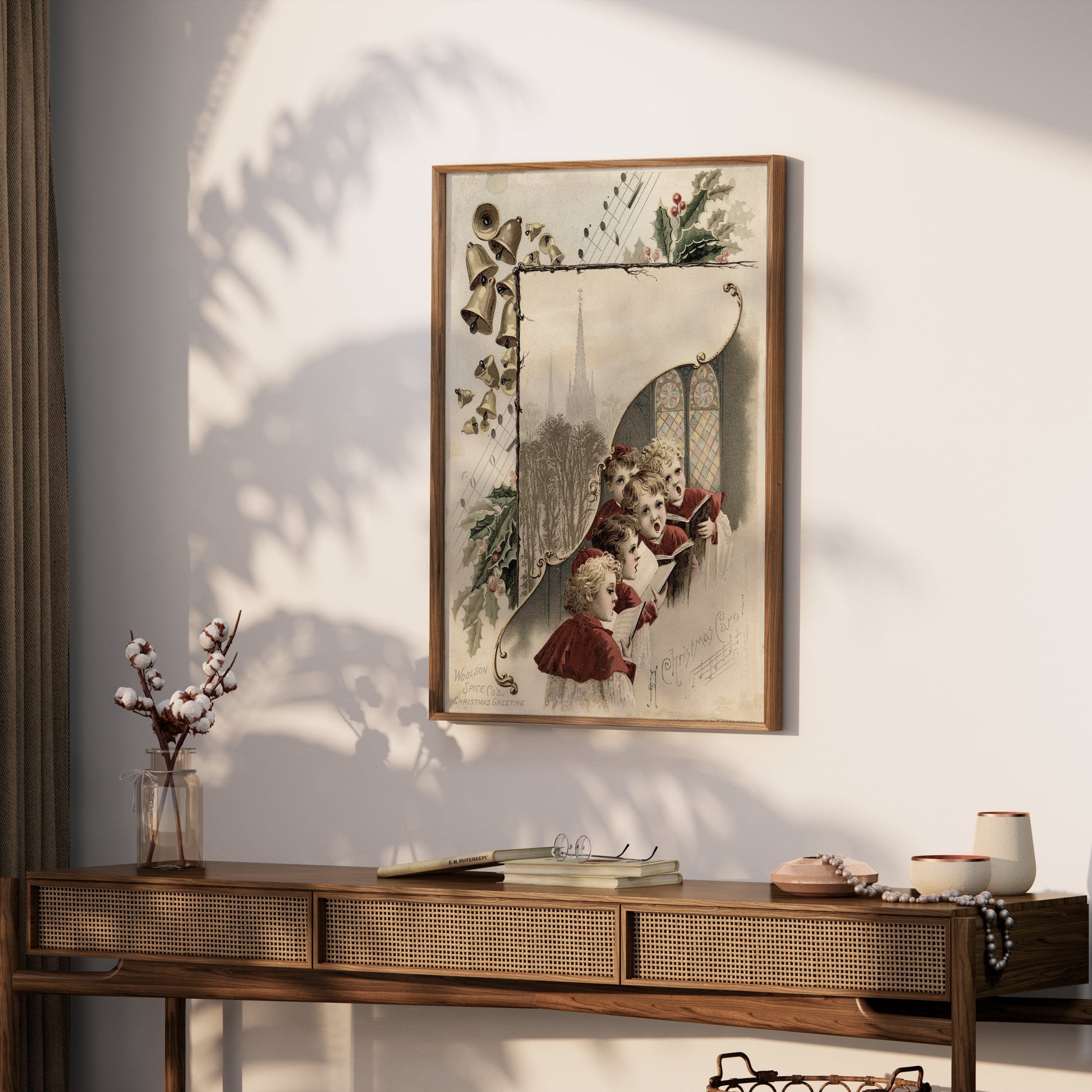 Premium Poster of Vintage Christmas Carol Singers Illustration Posters